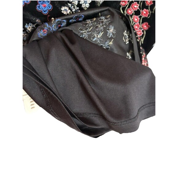 Calvin Klein Black Velvet & Mesh Floral Embroidered Pencil Dress Sleeveless SZ 4 - Picture 9 of 11